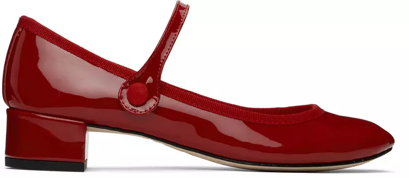 Туфли Мэри Джейн на каблуках Red Rose Repetto, Flame red