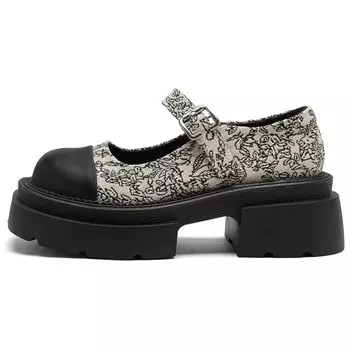 Туфли Мэри Джейн женские Agsdon, бежевый/черный