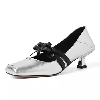 Туфли Мэри Джейн женские Bai Shiting, серебряный