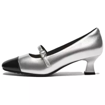Туфли Мэри Джейн женские Bata, цвет Silver/Black