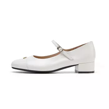 Туфли Мэри Джейн женские белые Marie Claire