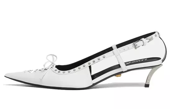 Туфли Мэри Джейн женские белые Versace