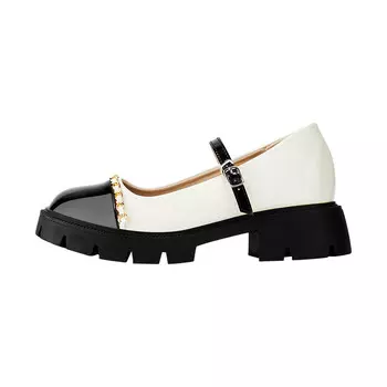 Туфли Мэри Джейн женские белый/черный Karlie Keller