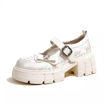 Туфли Мэри Джейн женские белый Ouumeis