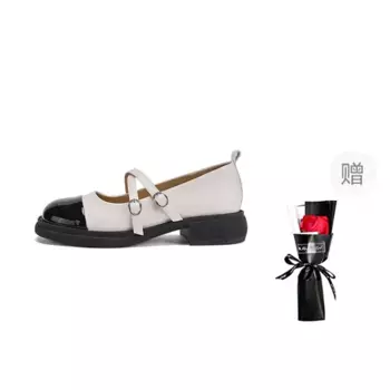 Туфли Мэри Джейн женские черные/белые Daphne