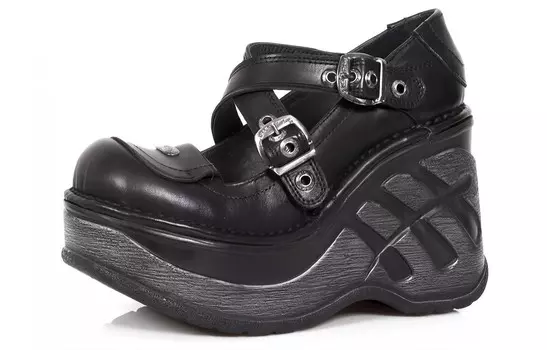 Туфли Мэри Джейн женские черные New Rock