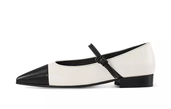 Туфли Мэри Джейн женские черный белый 7Or9