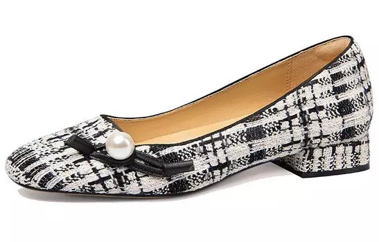 Туфли Мэри Джейн женские черный белый Lily Wei