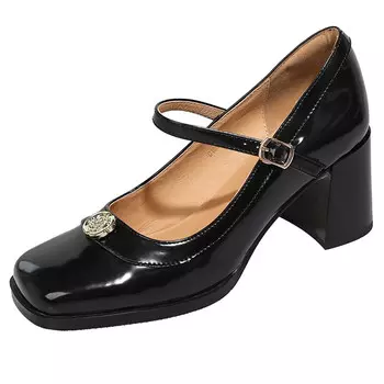 Туфли Мэри Джейн женские черный Flowerskam