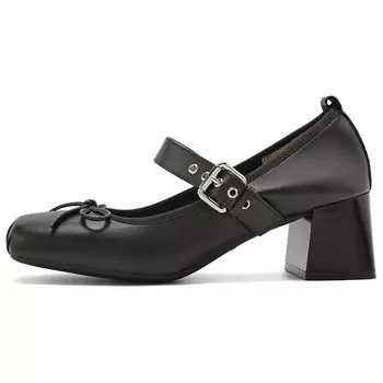 Туфли Мэри Джейн женские черный/серебряный Belle