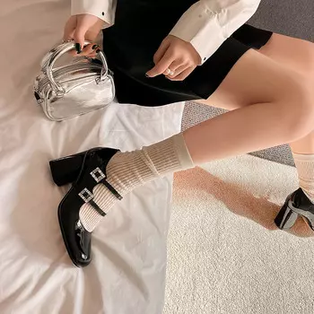 Туфли Мэри Джейн женские Flowerskam, цвет Burgundy