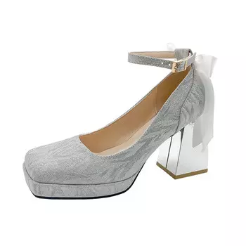 Туфли Мэри Джейн женские Imono, цвет Silver slotted band