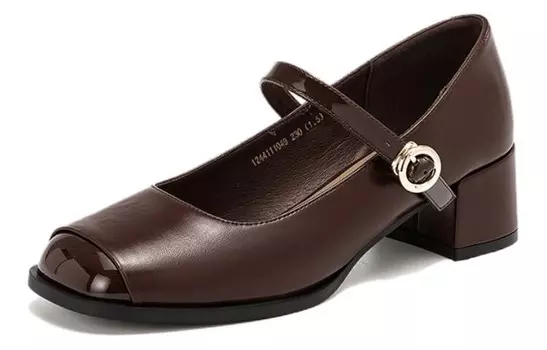 Туфли Мэри Джейн женские коричневый Aokang