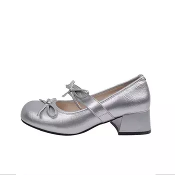 Туфли Мэри Джейн женские Mxgm, серебряный