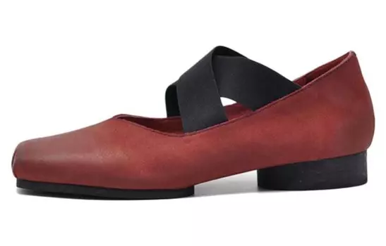 Туфли Мэри Джейн женские низкие Artmu, цвет Sauce red frosted