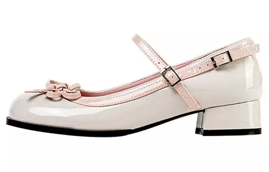 Туфли Мэри Джейн женские низкие Wonderful Couple, белый/розовый