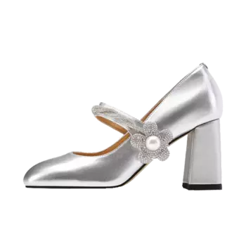 Туфли Мэри Джейн женские Princess & Isabel, серебряный