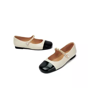 Туфли Мэри Джейн женские Pt'Son, бежевый/черный