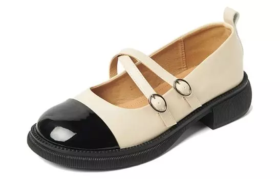 Туфли Мэри Джейн женские Pt'Son, бежевый/черный