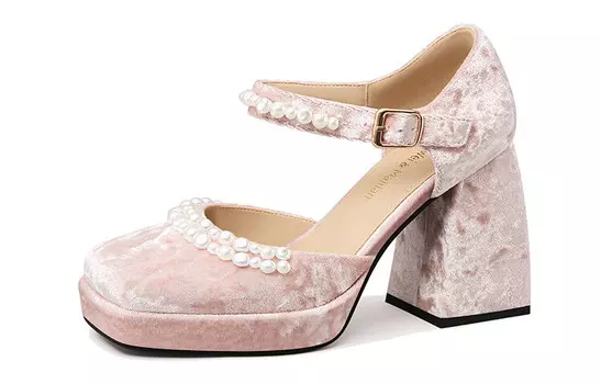 Туфли Мэри Джейн женские розовый Lily Wei, цвет PinkHeel height 9cm