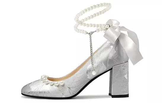 Туфли Мэри Джейн женские серебристо-серый Lily Wei