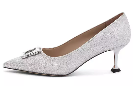 Туфли Мэри Джейн женские серебристые Charles&Keith