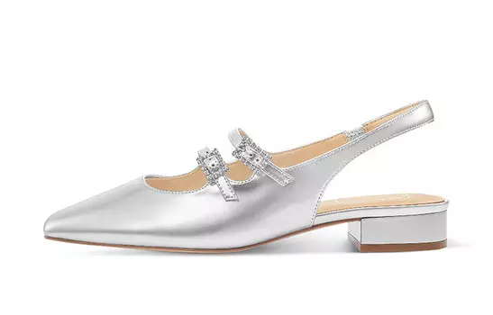 Туфли Мэри Джейн женские серебряный 7Or9, серебряный