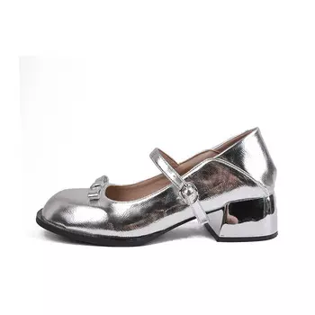 Туфли Мэри Джейн женские серебряный Cherry&Kalika, серебряный