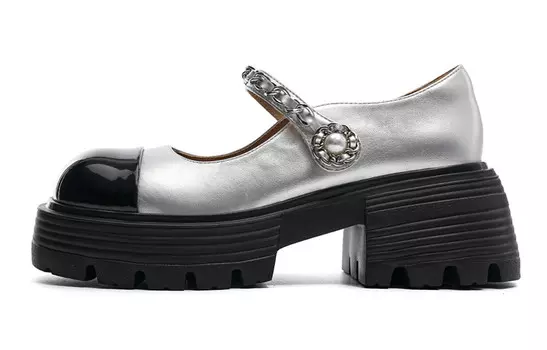 Туфли Мэри Джейн женские серебряный Eblan, серебряный