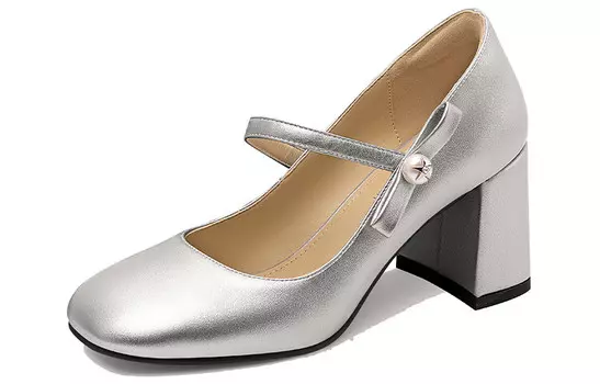 Туфли Мэри Джейн женские серебряный Lily Wei, цвет SilverHeel height 7cm