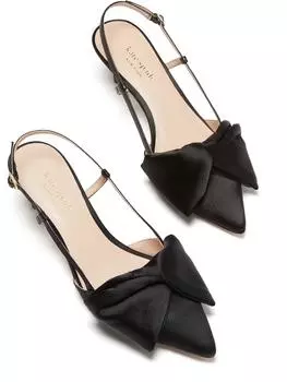 Туфли Marseille Womens Satin Bow Kitten Heels Kate Spade New York, черный