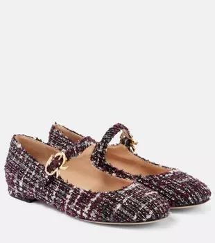 Туфли Mary Jane букле Mary Ribbon Gianvito Rossi, цвет bordeaux