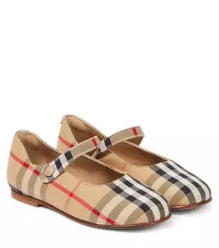 Туфли Mary Jane в клетку Burberry, бежевый