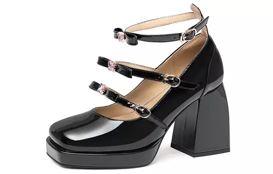 Туфли Mary Jane женские низкие черный Lily Wei