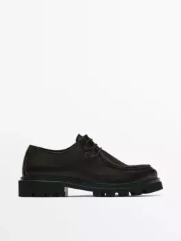 Туфли Massimo Dutti Black Nappa Moc Toe, коричневый