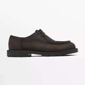 Туфли Massimo Dutti Oiled With Moc Toe, коричневый