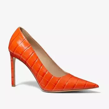 Туфли Michael Kors Martine Crocodile Embossed Leather Pump, оранжевый