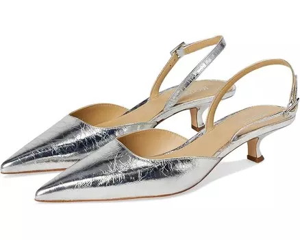 Туфли MICHAEL Michael Kors Luna Kitten Sling Pumps, серебряный