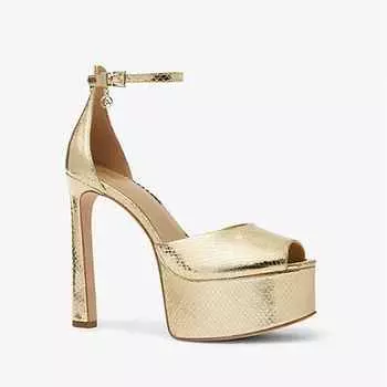 Туфли Michael Michael Kors Martina Metallic Snake, бледно-золотой