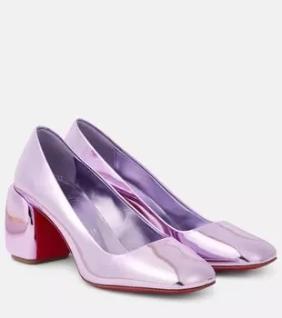 Туфли Minny 70 из металлизированной кожи Christian Louboutin, цвет parme