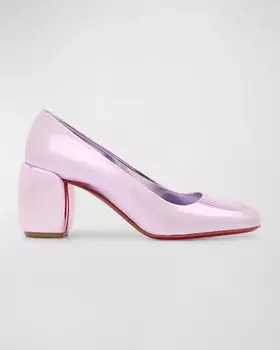 Туфли Minny с красной подошвой и эффектом металлик Christian Louboutin, цвет Pink