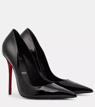 Туфли Miss Z 120 из лаковой кожи Christian Louboutin, Black/ Lin Black