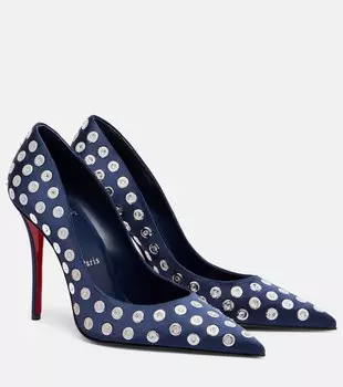 Туфли Miss Z Boum Boum 100 с шипами Christian Louboutin, Zaffiro/Sv-Cry/Lin