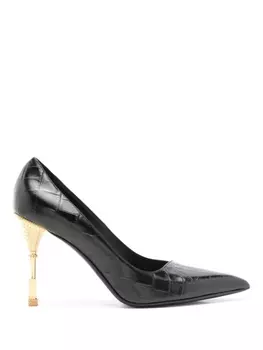 Туфли Moneta 95 с тиснением под крокодила Balmain, черный