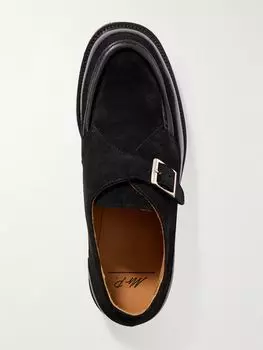 Туфли-монки Jacques из замши с кожаной отделкой MR P., черный