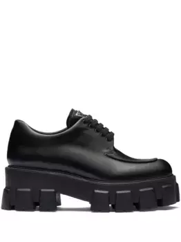 Туфли Monolith Brushed на шнуровке Prada, черный