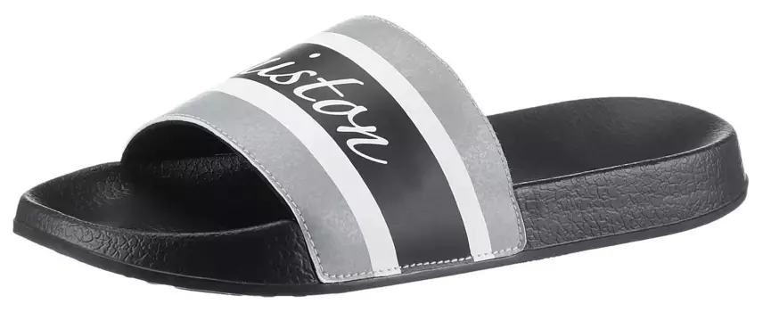 Туфли-мюли для купания Aniston by BAUR в полоску и с надписью, белый