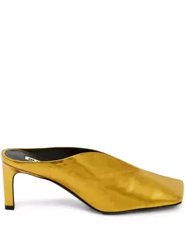 Туфли-мюли Jil Sander 40 мм с металлическим оттенком, золотой