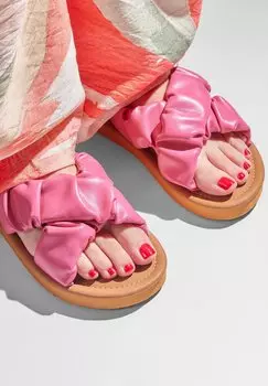 Туфли-мюли на плоской подошве FAUNA CROSS flip*flop, цвет very pink