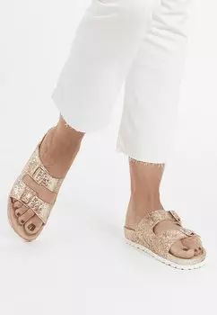 Туфли-мюли на плоской подошве TEXTIL SOFT vitaform, цвет gold